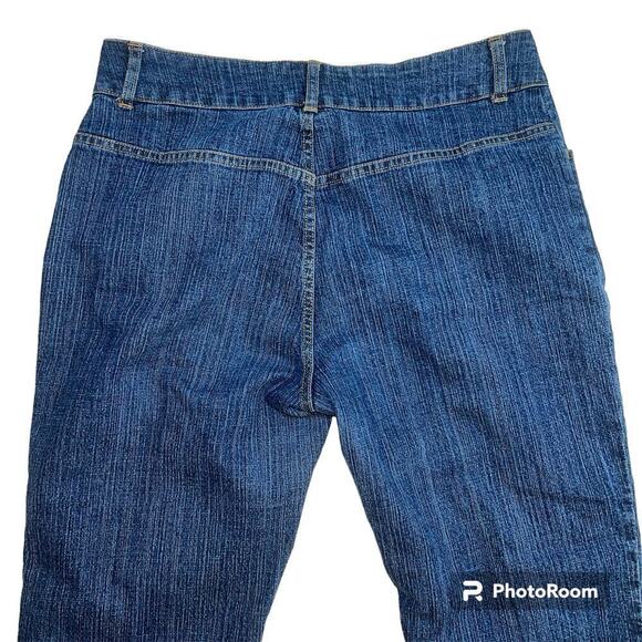 Halston Dark Wash Straight Leg Trouser Jeans PT1437 Size 10 Double Button - Picture 4 of 9